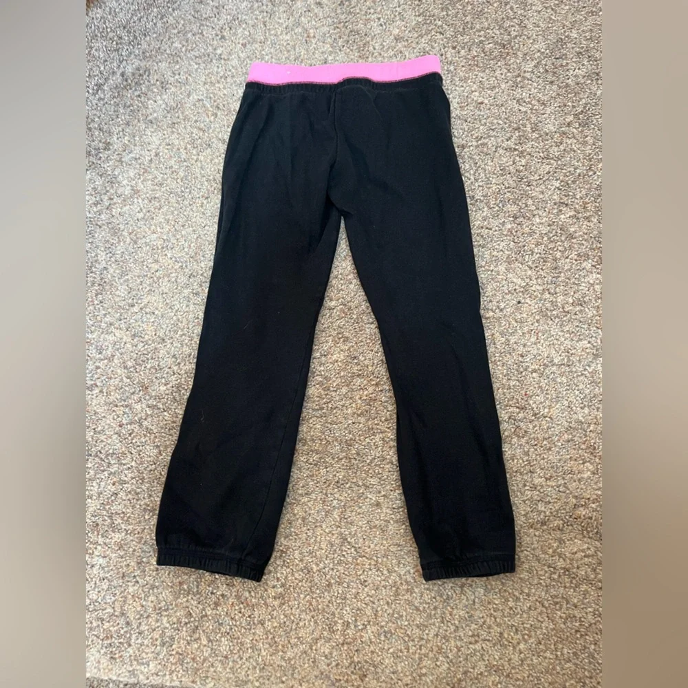 ⭐️EUC - Justice - Black & Pink 'Sequin LOVE' Sweatpants - Girls Size 10